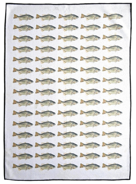 Largemouth bass fish tea towel