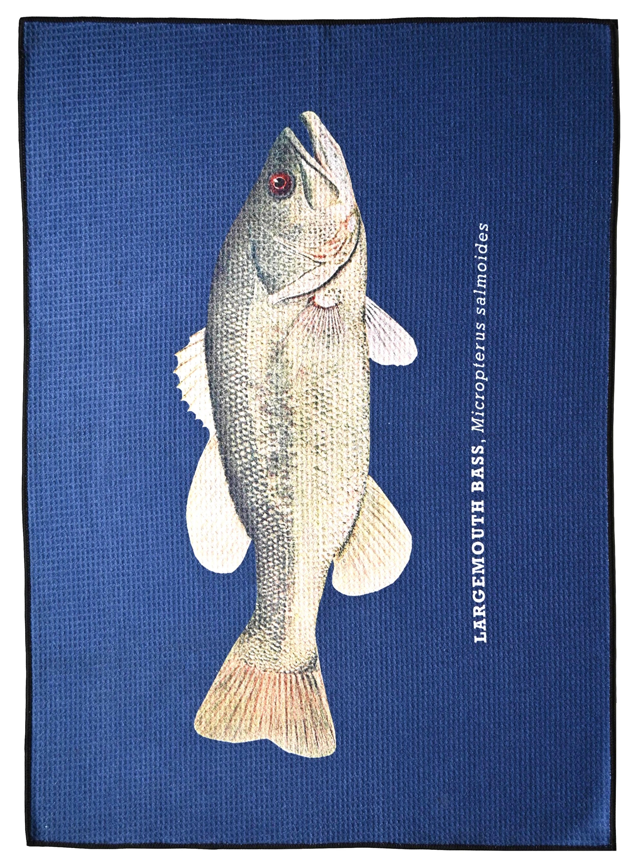 Largemouth bass fish tea towel