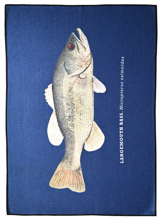 Largemouth bass fish tea towel