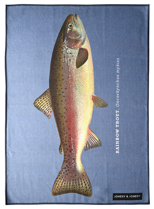 Rainbow trout tea towel