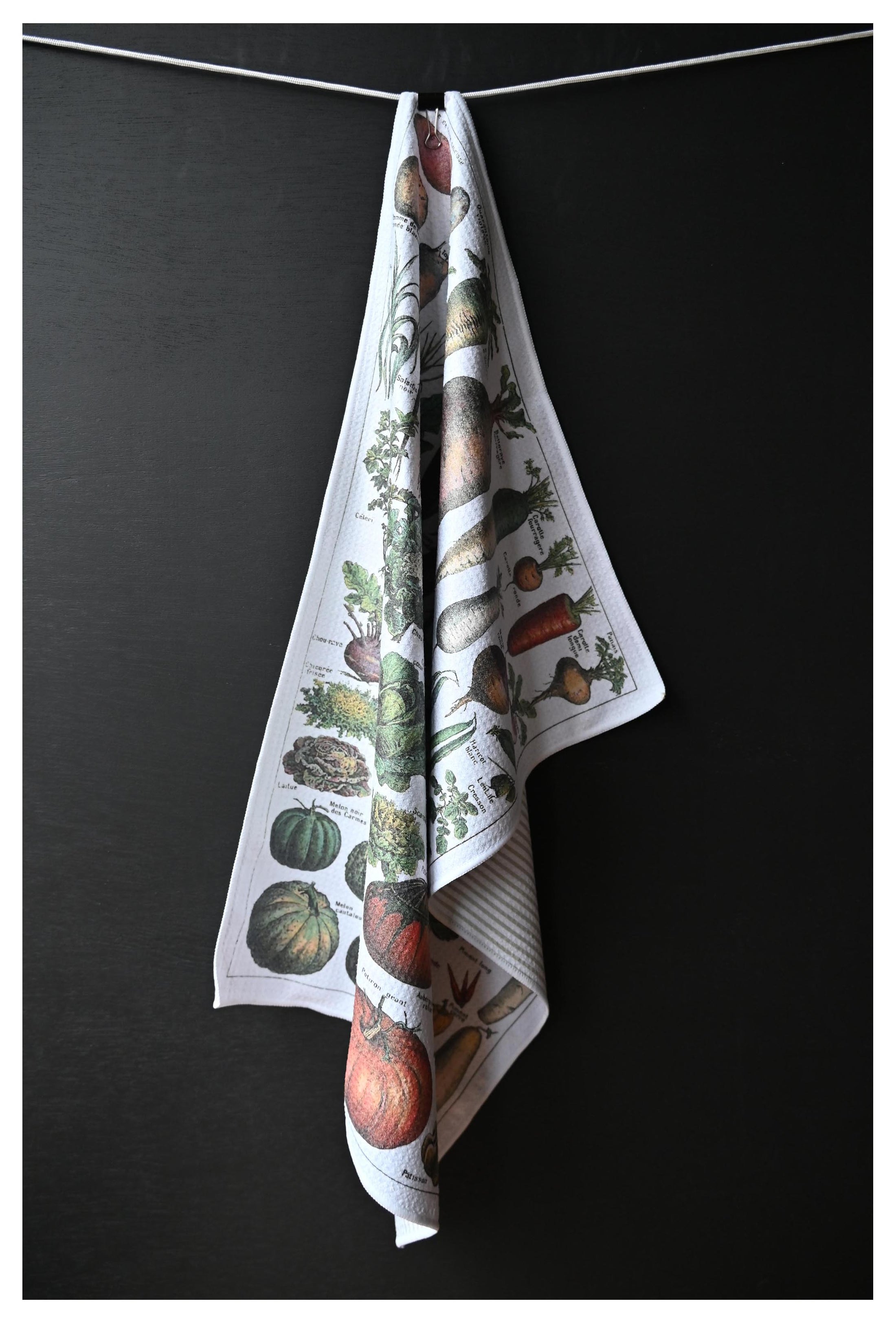 French vegetables tea towel